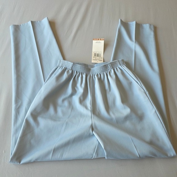 Alfred Dunner Floral Park Blue Elastic Waist Pants Petite Size 6 NWT - Picture 1 of 6